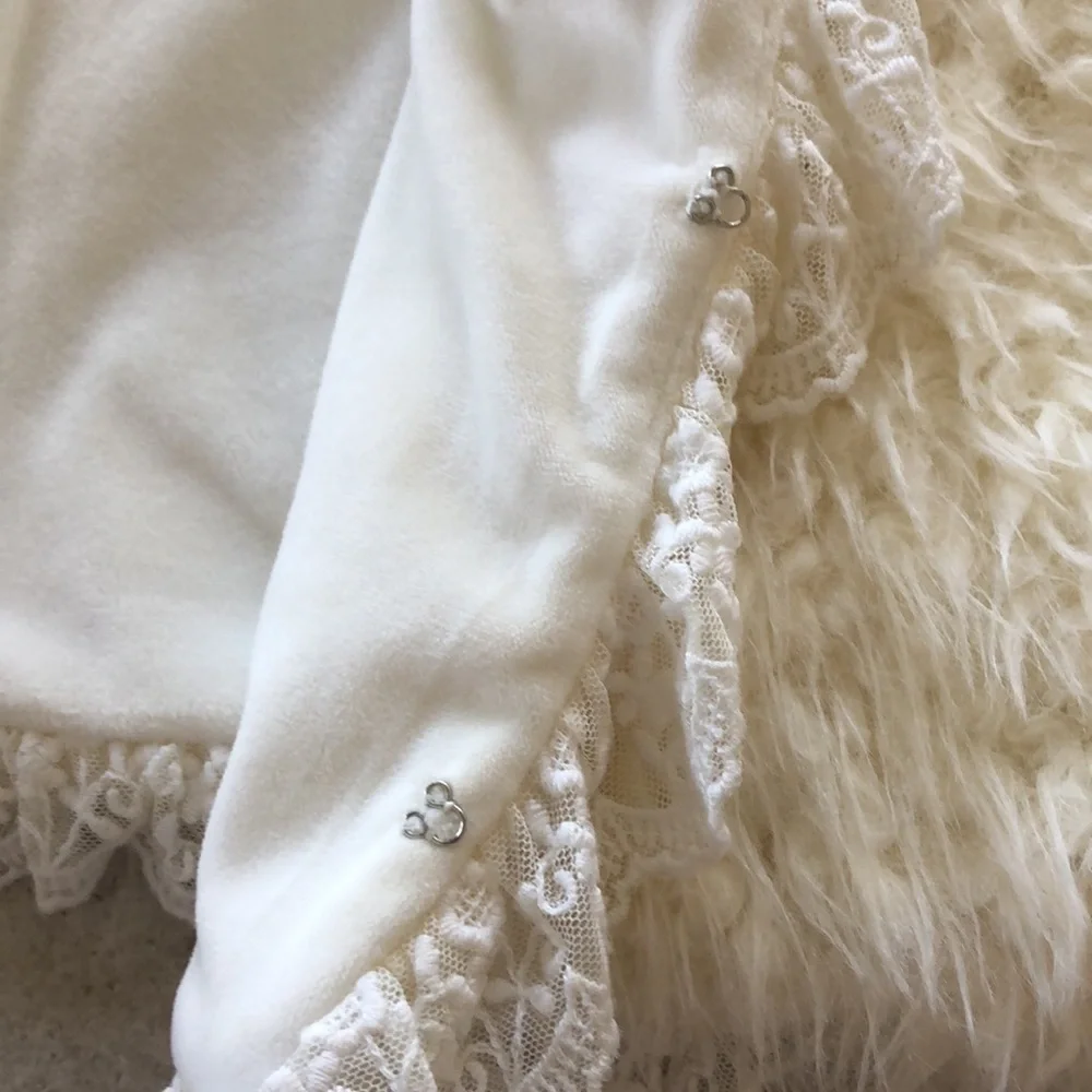 M.L. Kids Ruffles fur & Lace Vest